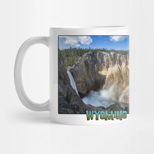 Wyoming State Outline (Lower Yellowstone Falls) by gorff